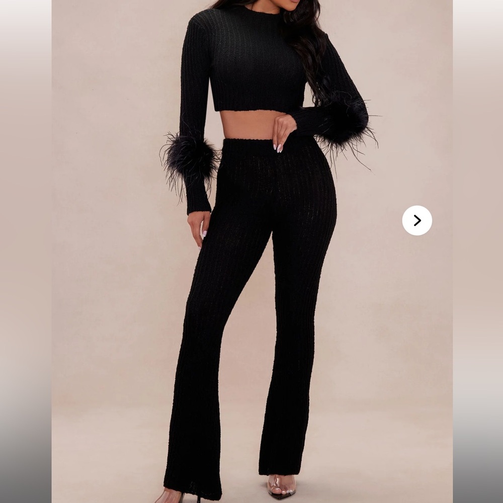 Elegant Black Women's Pants Set